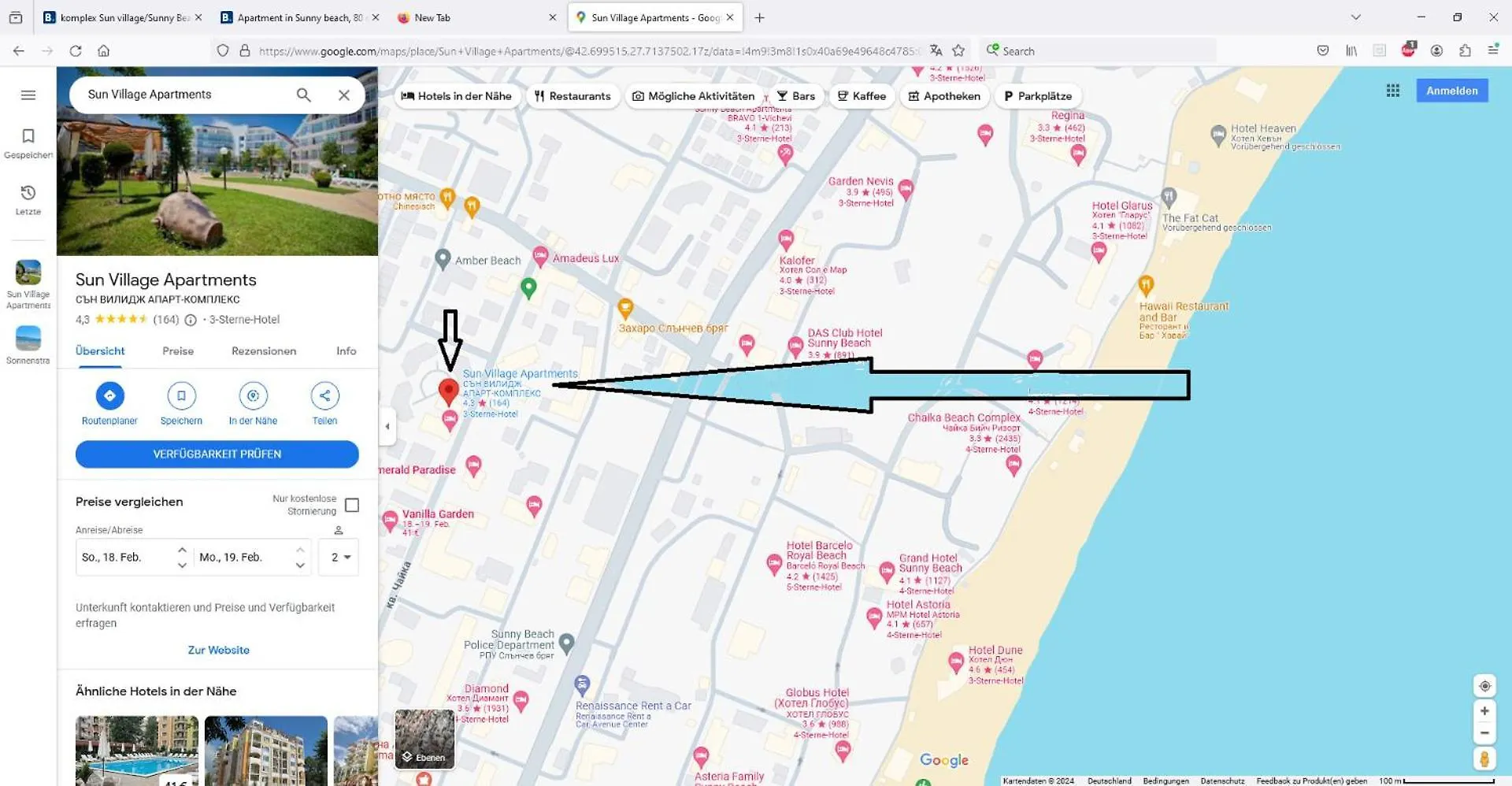 Apartment In Sunny Beach, Complex Sun Village, 80 Qm, 2 Bedrooms & Living Room Near To The Beach, Swimming Pool, Garden 아파트호텔